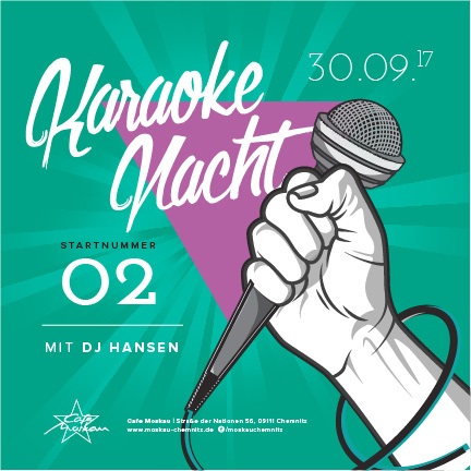 Karaoke Nacht Startnummer 2  Angebote Cafe Moskau